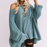 Haute Chocolate Sippin' Knit Sweater In Light Teal Image - 1