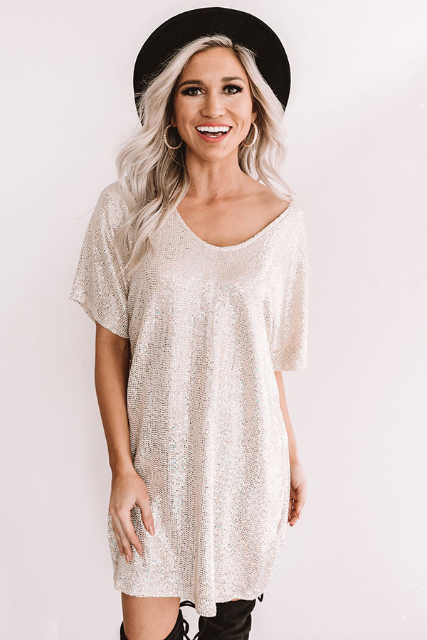 Golden Girl Sequin Shift Dress Image - 5