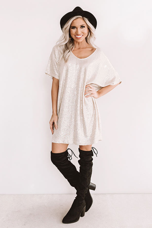 Golden Girl Sequin Shift Dress Image - 2
