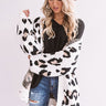 Snow In Central Park Knit Leopard Cardigan In Ivory Image - 1