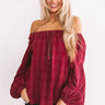 Vista Vacay Off Shoulder Top In Wine Image - 1