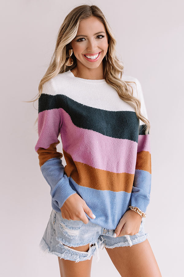 Greetings From Switzerland Stripe Sweater • Impressions Online Boutique