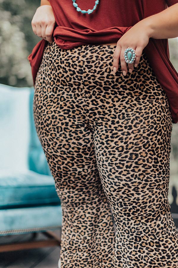 Women's Trendy Leopard Animal Print Wide Leg Pants