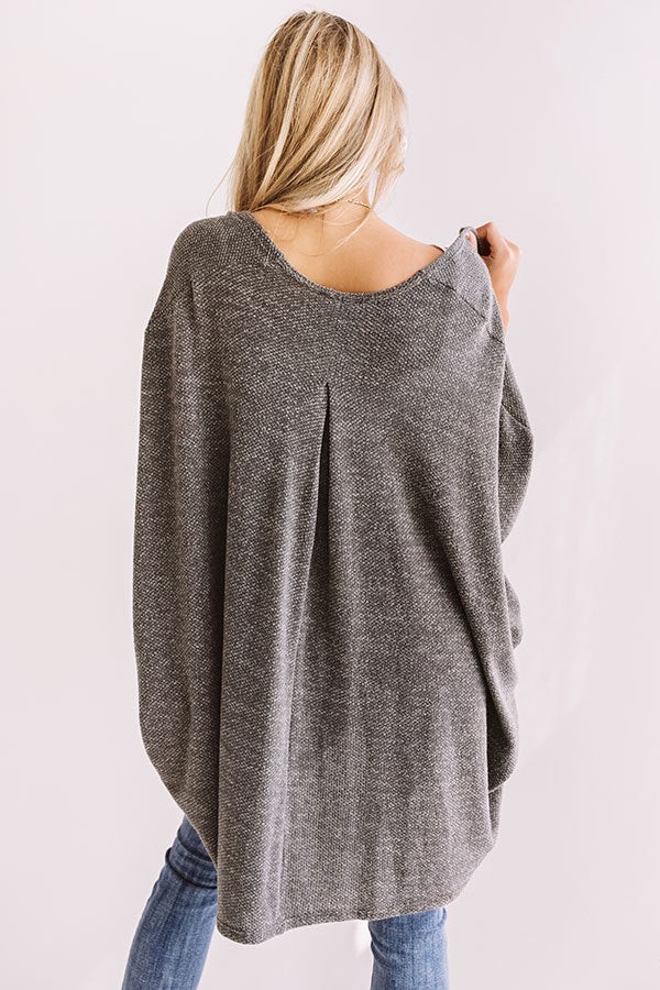 Cue The Cuddles Knit Cardigan In Dark Martini Olive Image - 4