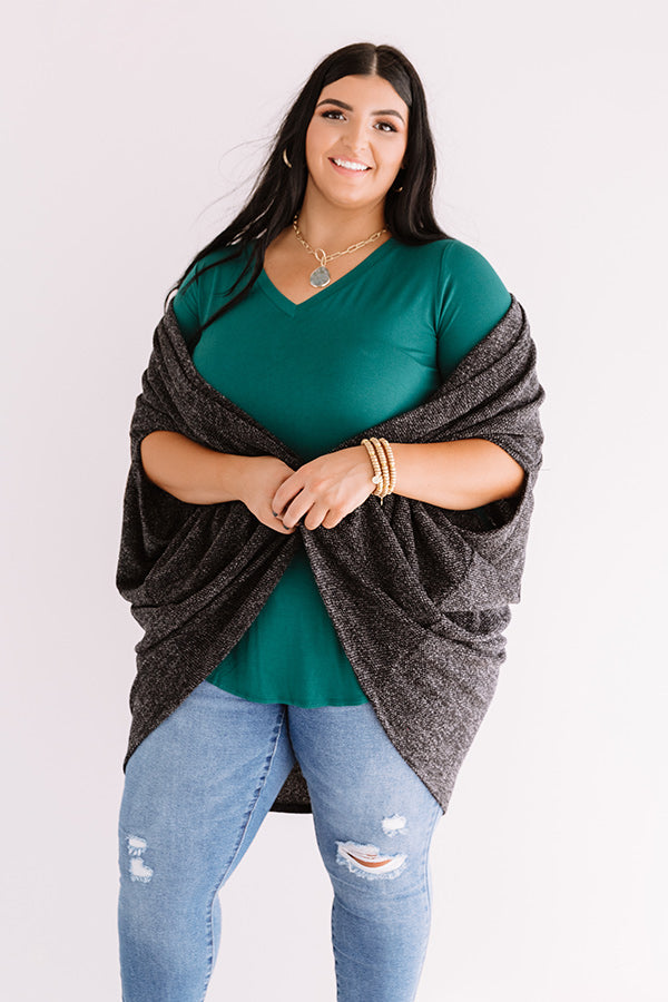 Cue The Cuddles Knit Cardigan In Black Curves