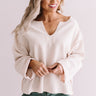 Dreams Of Snow Ribbed Shift Top In Cream Image - 1