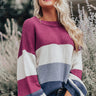 Mountains And Merlot Color Block Sweater in Orchid Image - 1