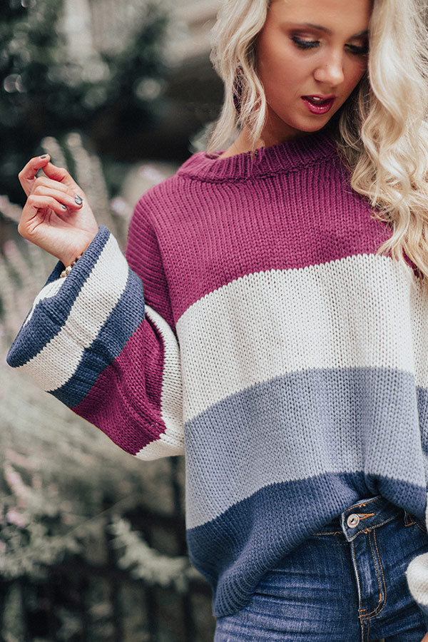 Mountains And Merlot Color Block Sweater in Orchid Image - 1