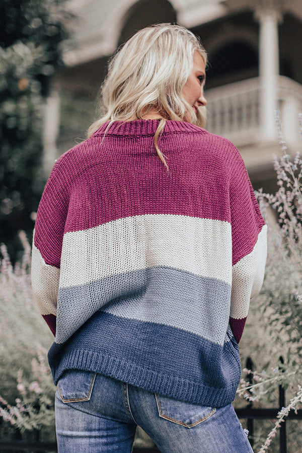 Mountains And Merlot Color Block Sweater in Orchid Image - 1