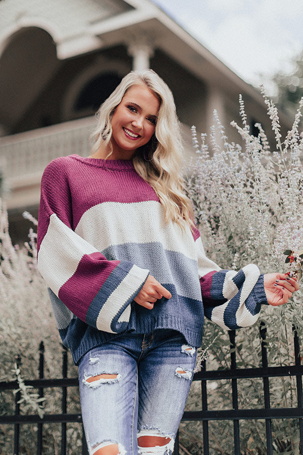 Mountains And Merlot Color Block Sweater in Orchid Image - 1