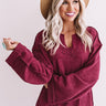 Once Upon a Dream Ribbed Shift Top In Wine Image - 1