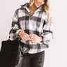Perfect N' Plaid Sherpa Pullover In Grey Image - 1