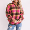 Perfect N' Plaid Sherpa Pullover In Pink Image - 1