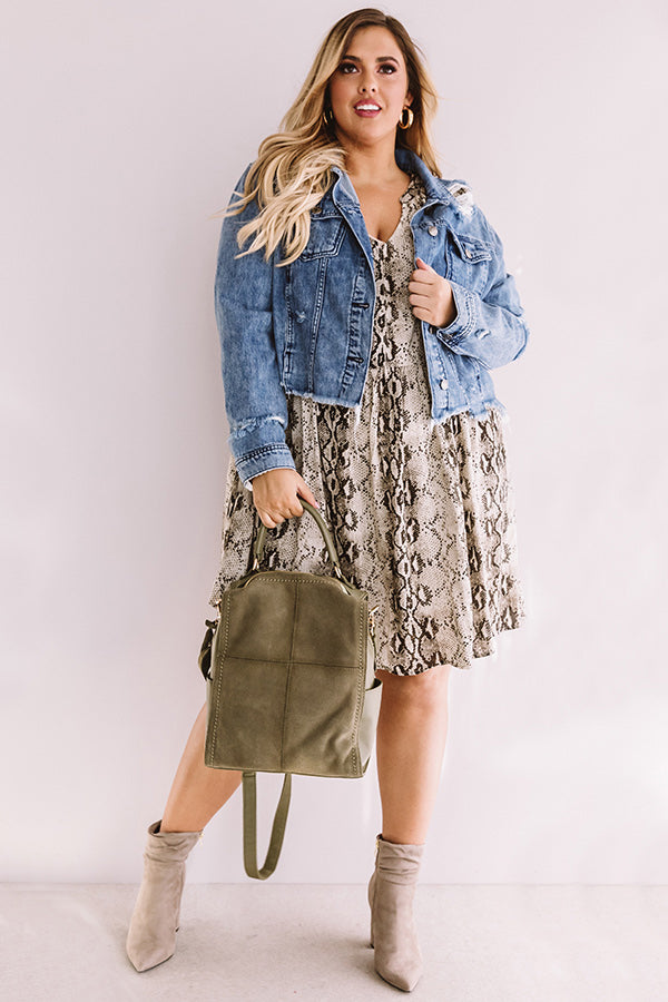 NYC Sights Snake Print Shift Dress Curves Image - 5