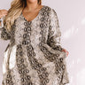 NYC Sights Snake Print Shift Dress Curves Image - 1