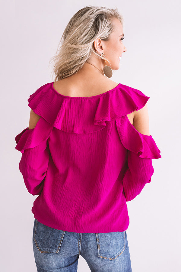 Romantic Reflections Ruffle Top In Berry Image - 5