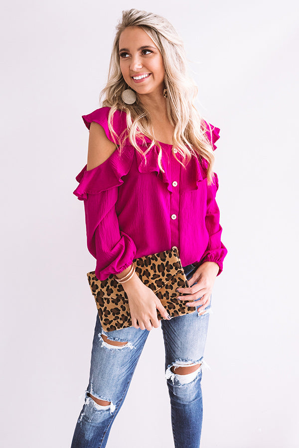 Romantic Reflections Ruffle Top In Berry Image - 3