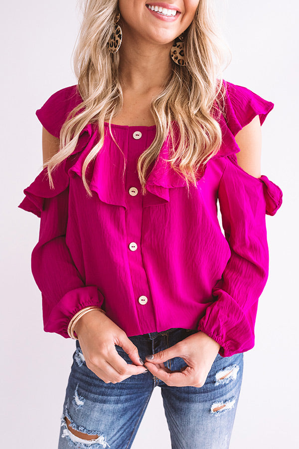 Romantic Reflections Ruffle Top In Berry