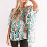 Soiree In The City Snake Print Shift Tunic In Turquoise Image - 1