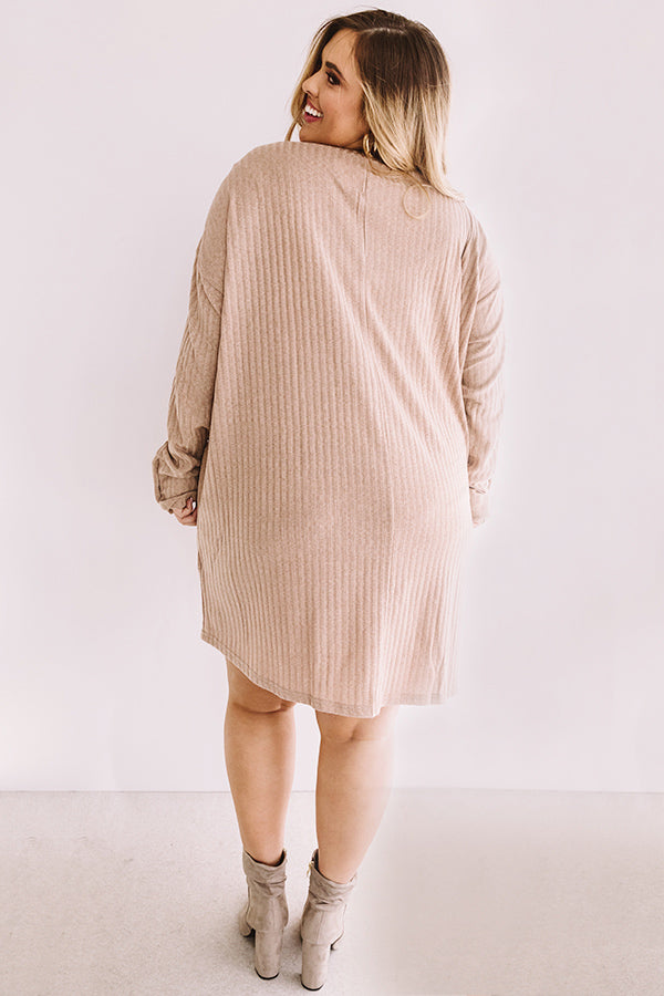 Smile For The Camera Shift Dress In Taupe Curves Image - 4