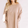 Smile For The Camera Shift Dress In Taupe Curves Image - 1