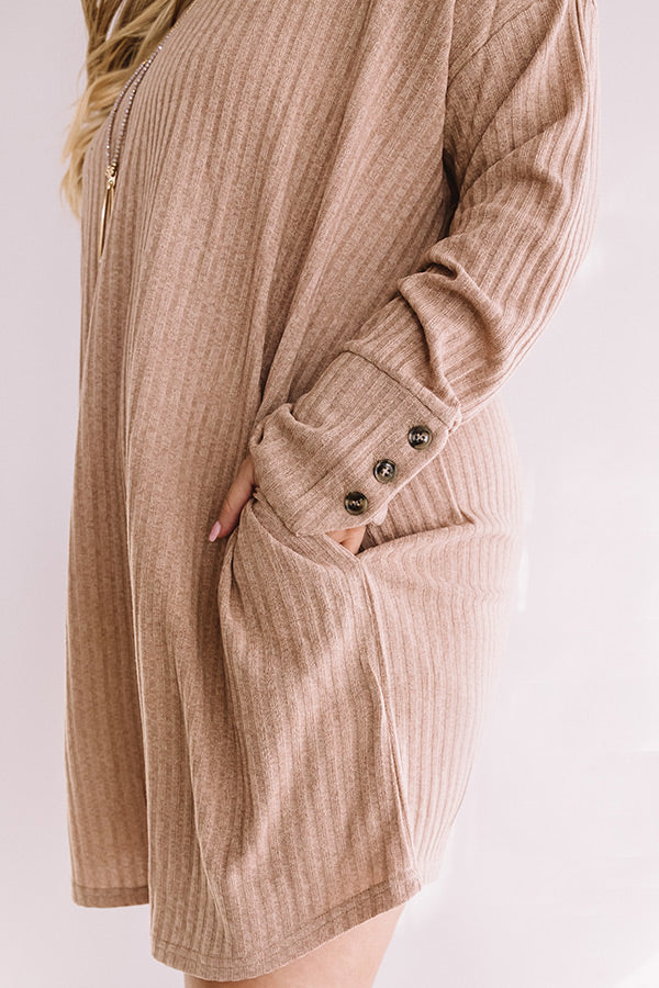 Smile For The Camera Shift Dress In Taupe Curves Image - 2