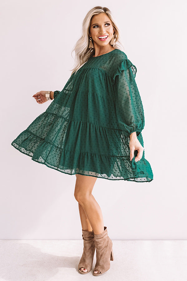 Pumpkin Spice Splendor Shift Dress In Hunter Green Image - 1