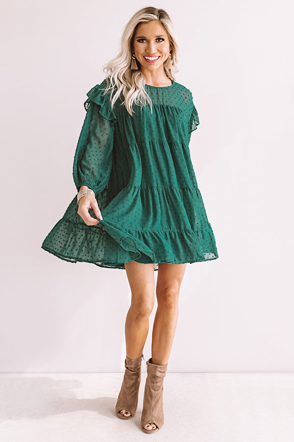Pumpkin Spice Splendor Shift Dress In Hunter Green Image - 2
