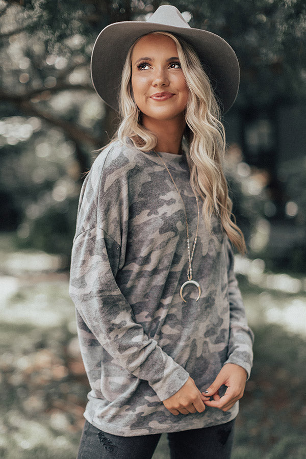 Midtown Meet Up Camo Shift Top Image - 1