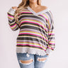 Sun Valley Slopes Stripe Shift Sweater Curves Image - 1