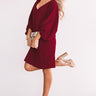 Primped To Party Shift Dress In Wine Image - 1