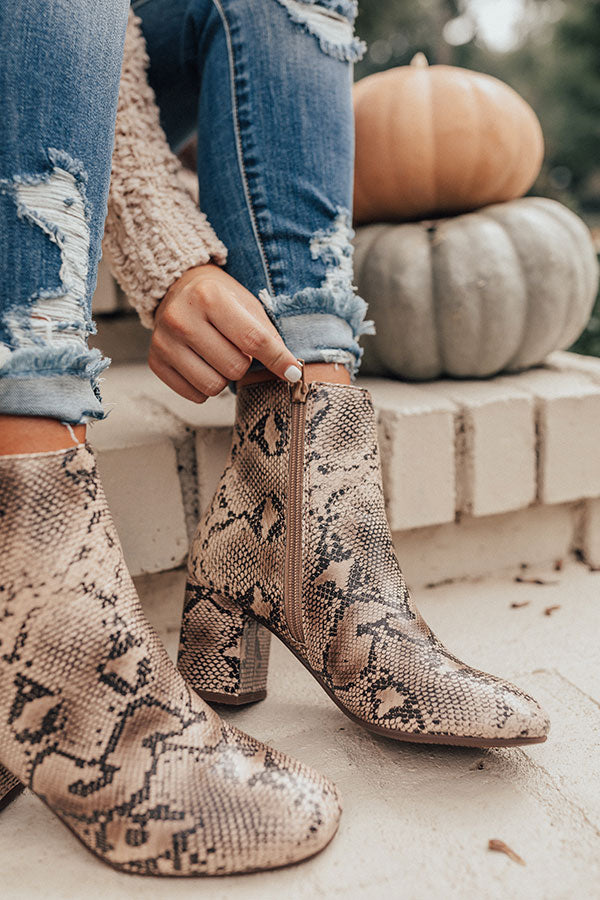 The Brie Snake Print Bootie Image - 5