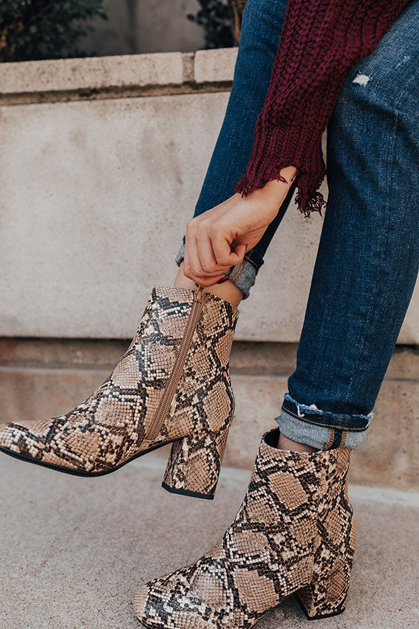 The Brie Snake Print Bootie Image - 3