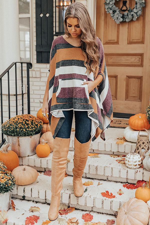 Prosecco On Park Ave Poncho In Camel Image - 3