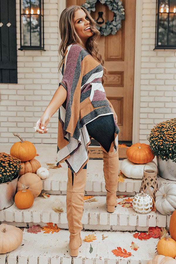 Prosecco On Park Ave Poncho In Camel Image - 4