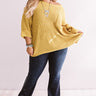 Fall Friendly Chenille Shift Sweater in Mustard Curves Image - 1