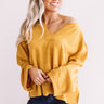 Once Upon a Dream Ribbed Shift Top In Golden Honey Image - 1