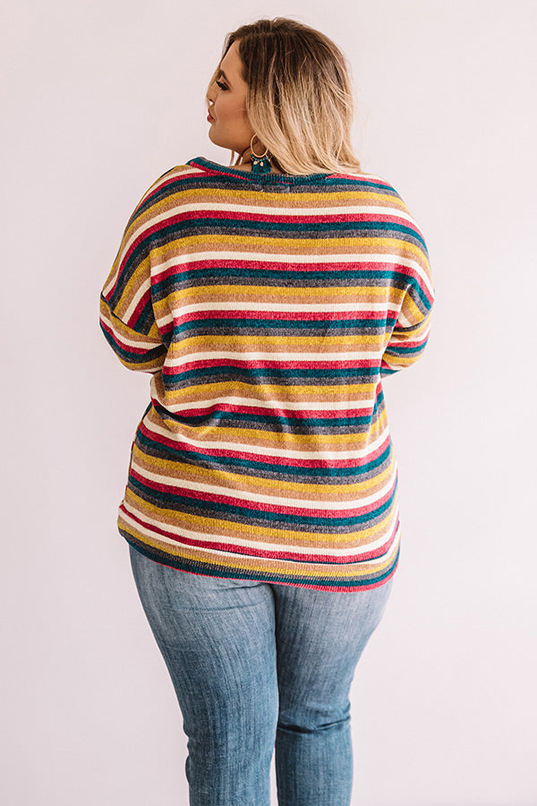 Weekend Ritual Stripe Chenille Sweater Curves Image - 5