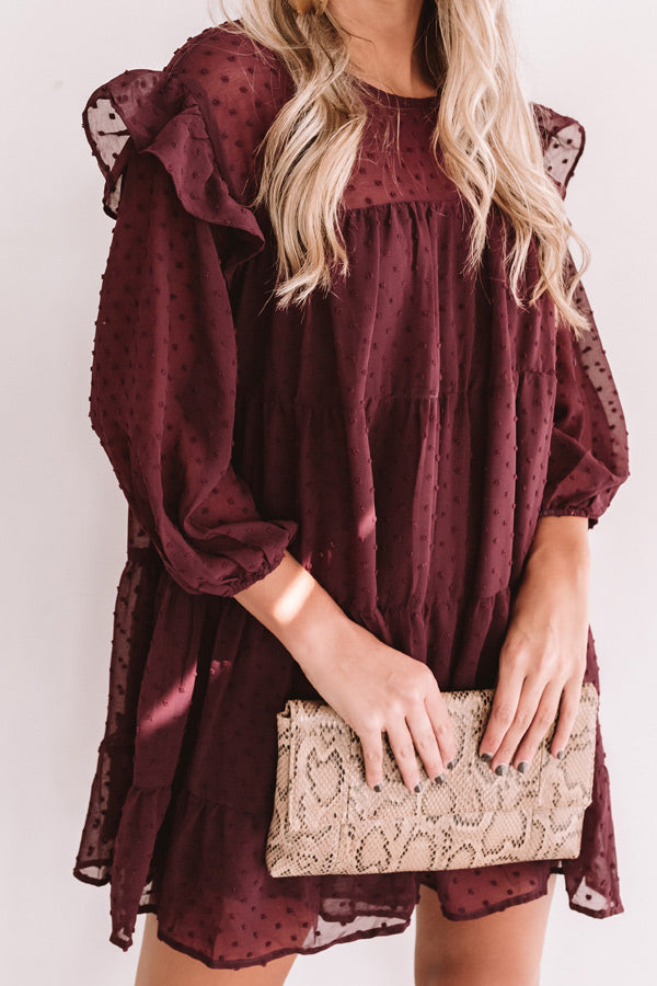 Pumpkin Spice Splendor Shift Dress In Windsor Wine Image - 3