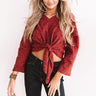 Valley Babe Tie Top In Wine Image - 1