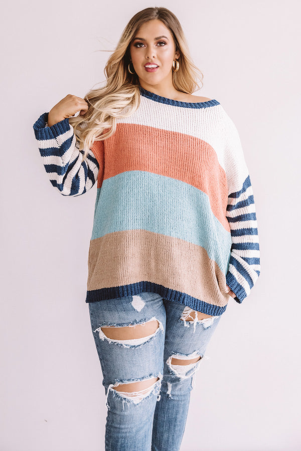 Finding Bliss Stripe Knit Sweater  Curves Image - 1