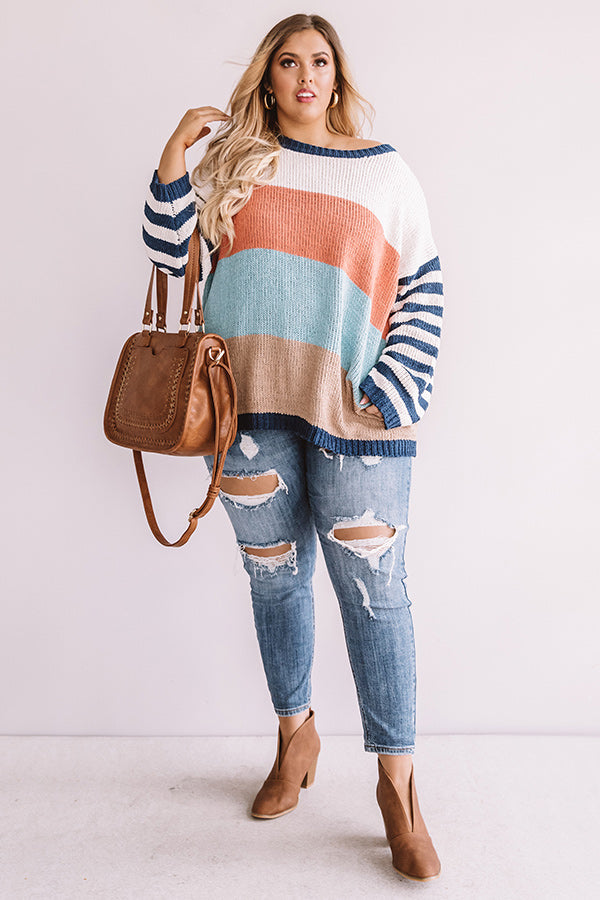Finding Bliss Stripe Knit Sweater  Curves Image - 2