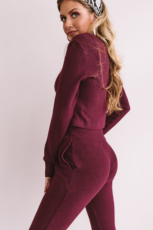 Newly Obsessed Crop Top In Wine Image - 5