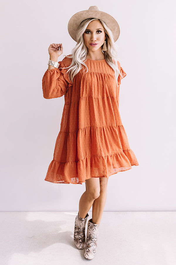 Pumpkin Spice Splendor Shift Dress In Pumpkin Image - 3