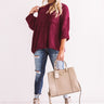 Fall Friendly Chenille Shift Sweater in Merlot Image - 1