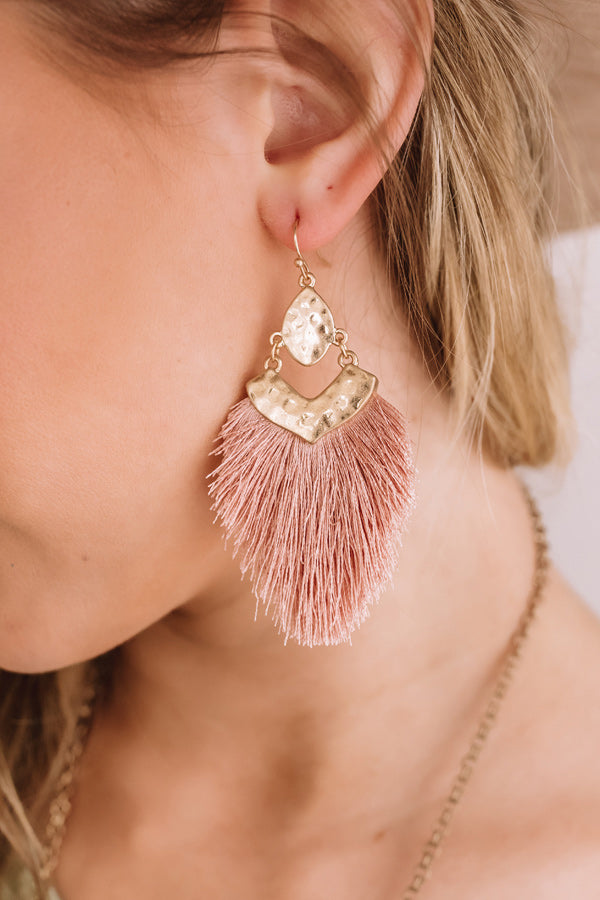 Glitzy And Pretty Earrings in Blush Image - 2