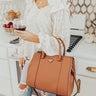 Going, Going, Glam Faux Leather Tote in Cinnamon Image - 1