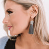 Afterglow Tassel Snake Print Earrings in Charcoal Image - 1