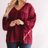Spot On Babydoll Top In Wine Curves Image - 1