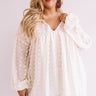 Spot On Babydoll Top In Cream Curves Image - 1